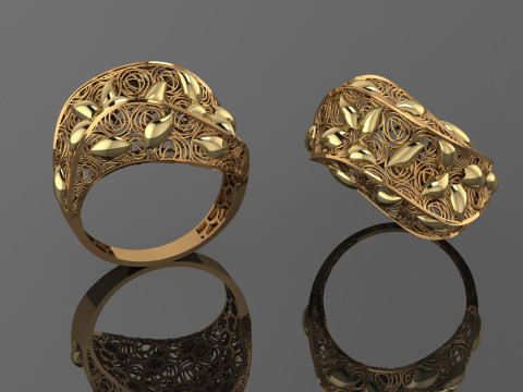 49 七面鳥紙鋳造リング stl 3D プリント モデル 3Dプリントモデル