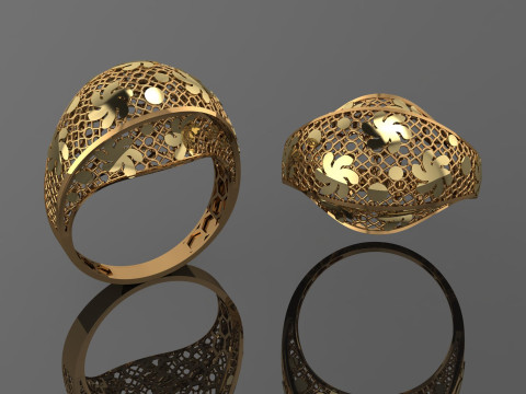 49 七面鳥紙鋳造リング stl 3D プリント モデル 3Dプリントモデル