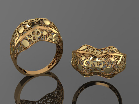 49 七面鳥紙鋳造リング stl 3D プリント モデル 3Dプリントモデル