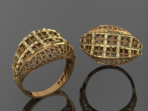 49 七面鳥紙鋳造リング stl 3D プリント モデル 3Dプリントモデル