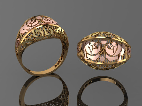 49 七面鳥紙鋳造リング stl 3D プリント モデル 3Dプリントモデル