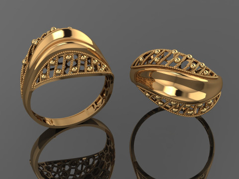 49 七面鳥紙鋳造リング stl 3D プリント モデル 3Dプリントモデル