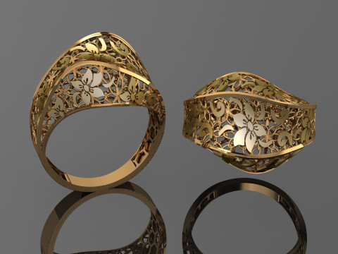 49 七面鳥紙鋳造リング stl 3D プリント モデル 3Dプリントモデル