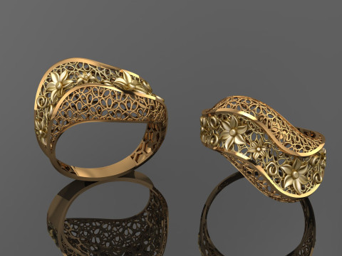 49 七面鳥紙鋳造リング stl 3D プリント モデル 3Dプリントモデル