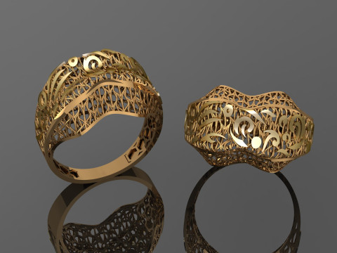 49 七面鳥紙鋳造リング stl 3D プリント モデル 3Dプリントモデル