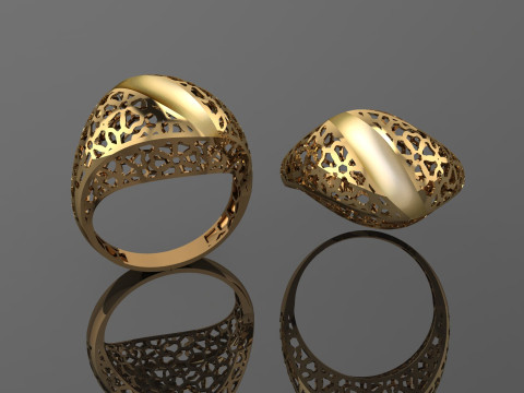 49 七面鳥紙鋳造リング stl 3D プリント モデル 3Dプリントモデル