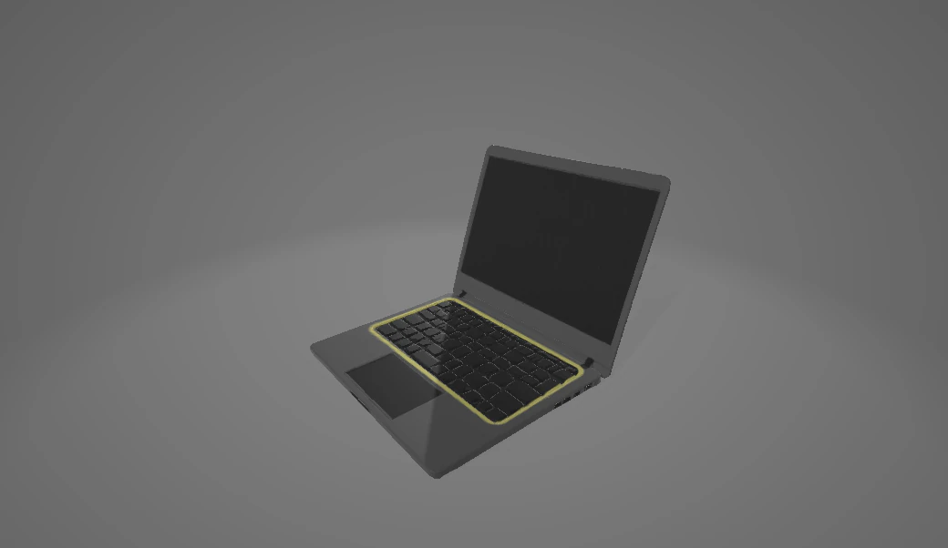 Laptopgray 3D Model .c4d .max .obj .3ds .fbx .stl .blend