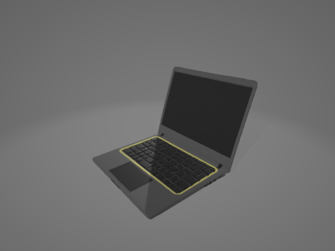 Ordinateur portablegris Modèle 3D