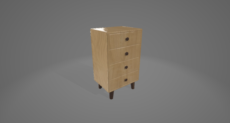 Wood Cabinet 3D Model .c4d .max .obj .3ds .fbx .stl .blend 