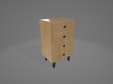 Wood Cabinet 3D Model