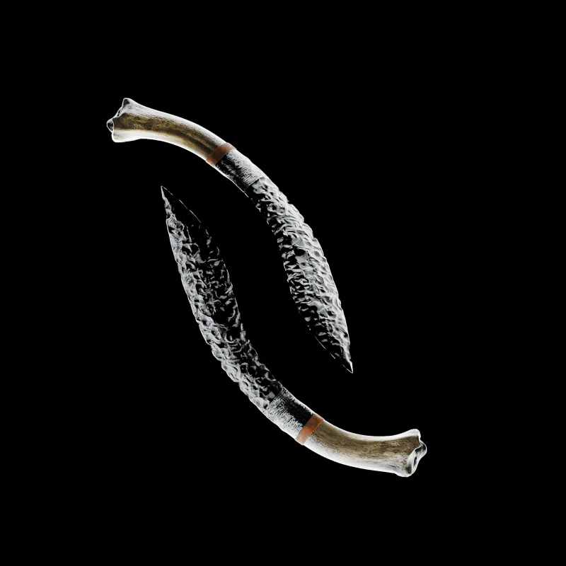 Обсидиановый клинок 3D Модель .c4d .max .obj .3ds .fbx .stl .blend 