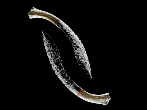 흑요석 칼날 3D 모델