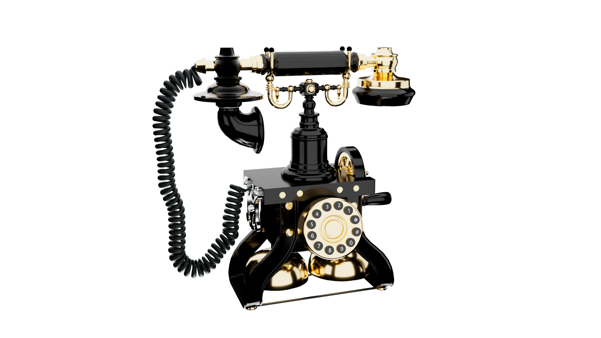 Vintage telephone 3D Model .c4d .max .obj .3ds .fbx .stl .blend 