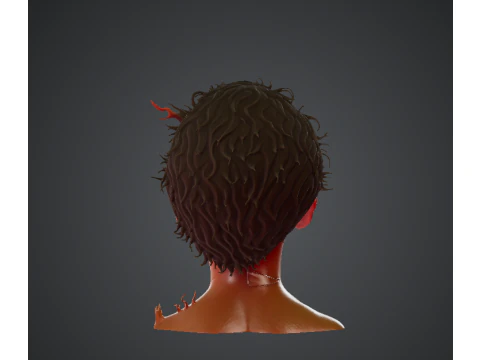 Stylized Cracked Skin Character Head 3D Sculpt 3D Model