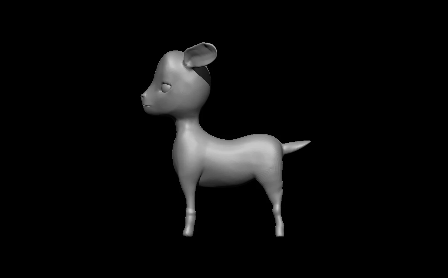 Stylized Young Goat 3D Model .c4d .max .obj .3ds .fbx .stl .blend 