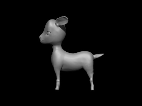 Jeune ch&egrave;vre stylis&eacute;e Modèle 3D