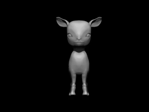 Stylized Young Goat 3D Model