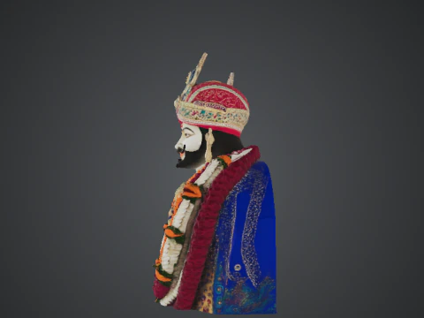 Shree Khatu Shyam Ji 3D Statue Model Hindu God Murti 3D Model