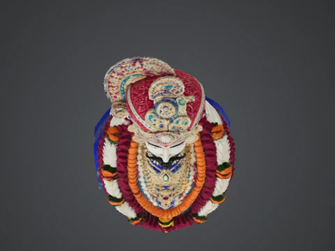 Shree Khatu Shyam Ji 3D Statue Model Hindu God Murti 3D Model