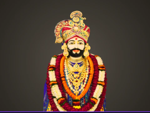 Shree Khatu Shyam Ji 3D Statue Model Hindu God Murti 3D Model