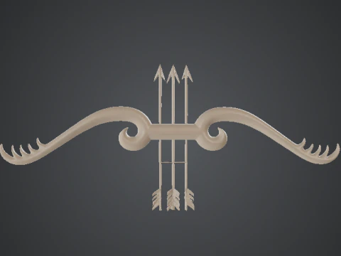 Modello Khatu Shyam Ji Teen Baan Nishan Modello 3D