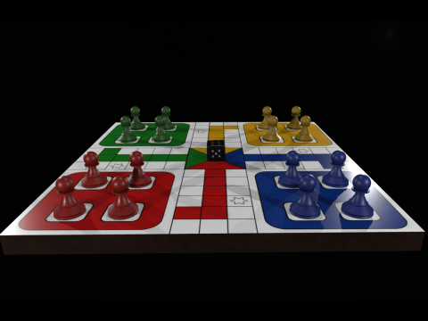 Настільна гра Ludo Високоякісна настільна гра PBR Game Ready 3D Модель