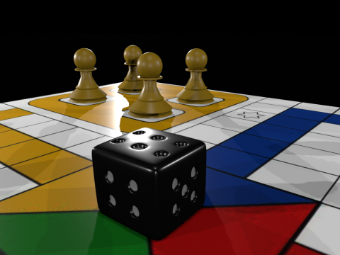 Настільна гра Ludo Високоякісна настільна гра PBR Game Ready 3D Модель