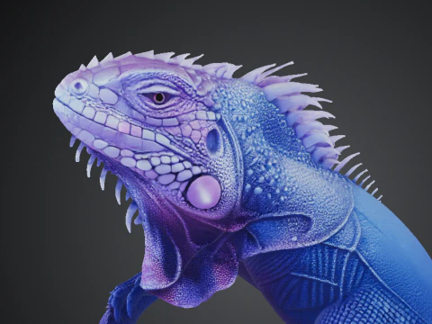 Stylized Fantasy Iguana Creature High Detail 3D Model