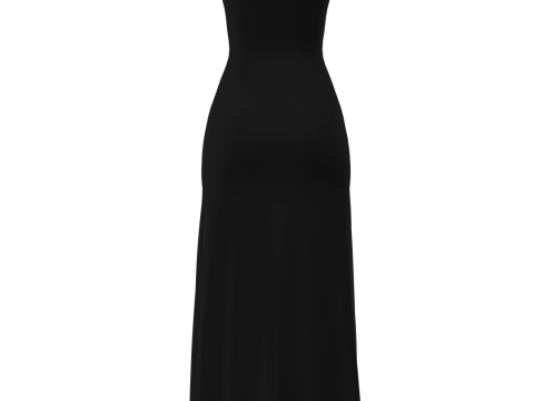 Елегантна довга вечірня сукня з відкритими плечима високої якості 3D Модель