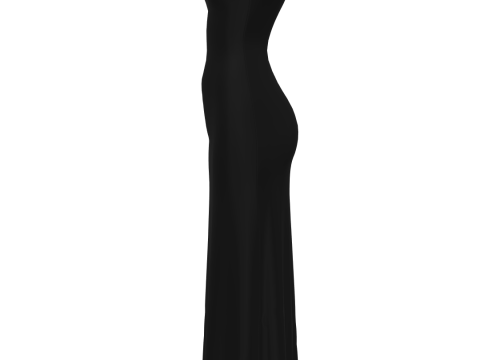 Елегантна довга вечірня сукня з відкритими плечима високої якості 3D Модель