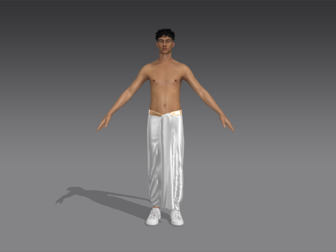 Dhoti tradicional realista Modelo 3D