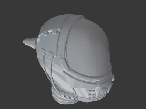 Sci-Fi Helmet Futuristic 3D Printable Armor Cosplay STL 3D Model