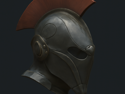 스파르타 헬멧 고대 전사 그리스 3D 인쇄 가능 STL 3D 모델