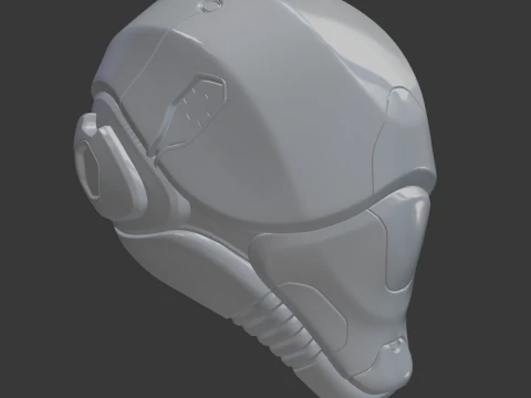 Sci-Fi Helmet 2 Futuristic Warrior 3D Printable Armor Helmet STL 3D Model