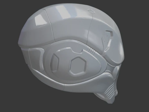 Sci-Fi Helmet 2 Futuristic Warrior 3D Printable Armor Helmet STL 3D Model