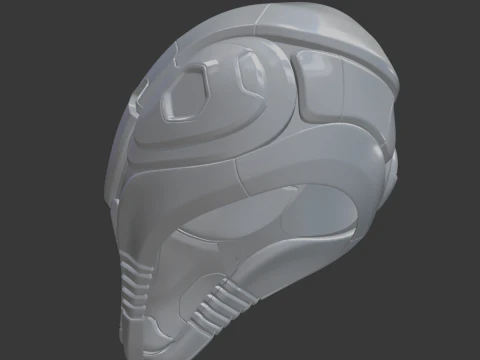 Sci-Fi Helmet 2 Futuristic Warrior 3D Printable Armor Helmet STL 3D Model