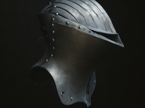 Średniowieczny hełm rycerski do druku 3D STL Model 3D