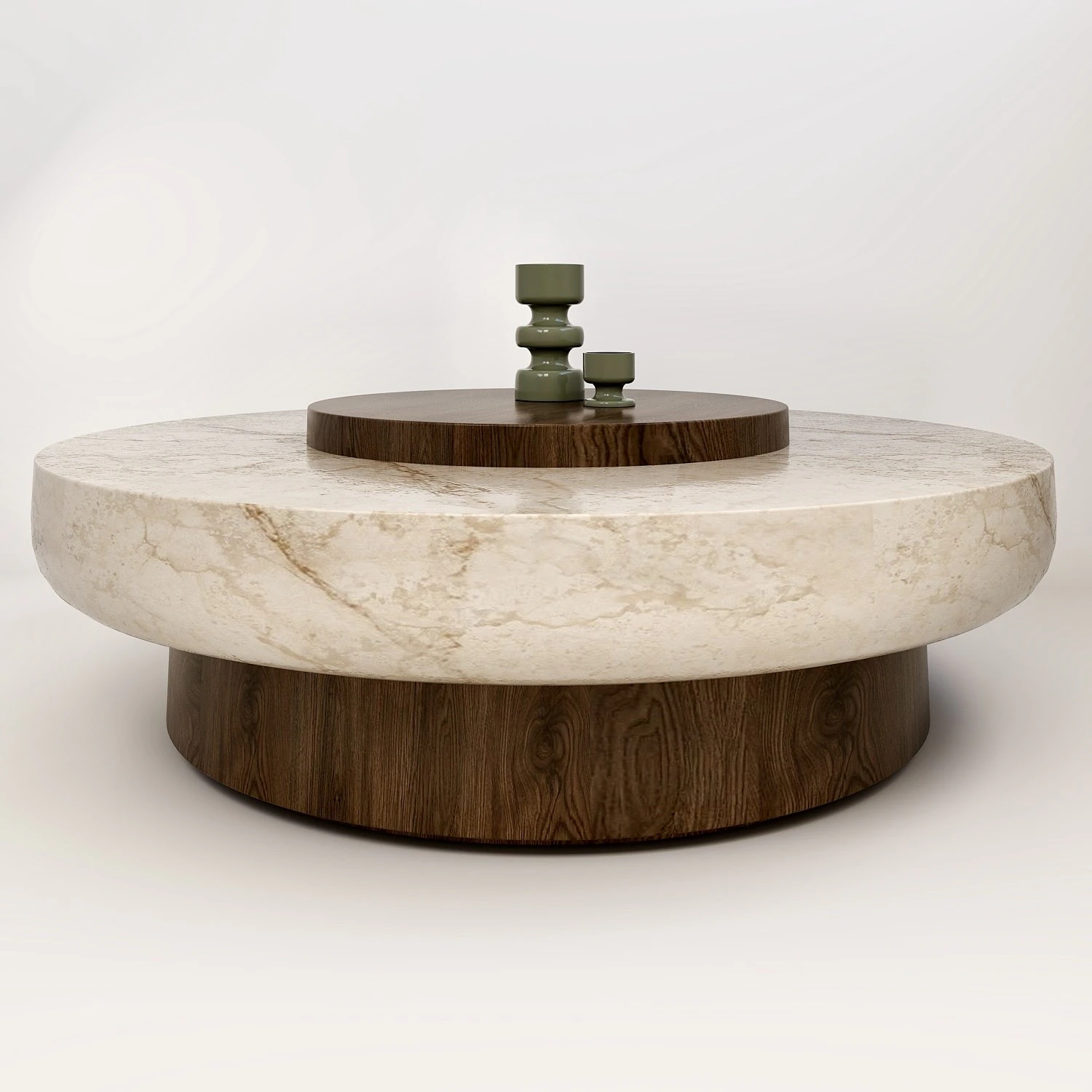 Modrn wood and stone table set 3D Model .c4d .max .obj .3ds .fbx .stl .blend