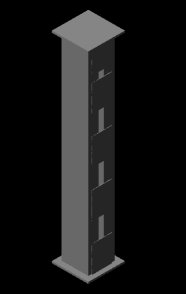 Столбец канала канала 3D Модель .c4d .max .obj .3ds .fbx .stl .blend 