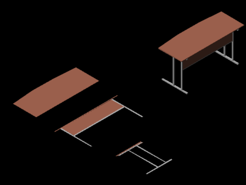 办公桌2006ACAD 3D 模型