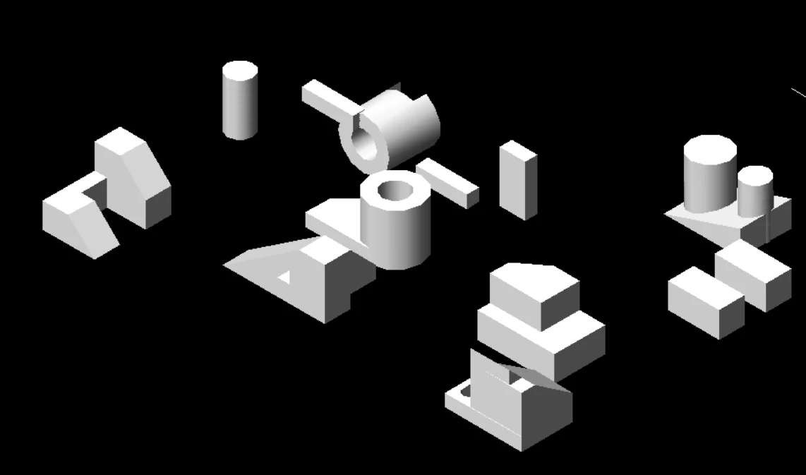 Random 3D objects in AutoCAD 2006 3D Model .c4d .max .obj .3ds .fbx .stl .blend 
