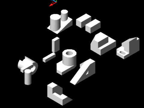 Random 3D objects in AutoCAD 2006 3D Model