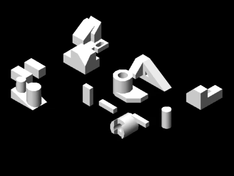 Random 3D objects in AutoCAD 2006 3D Model