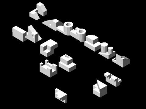 Objetos 3d aleatorios en autocad 2006 2 Modelo 3D