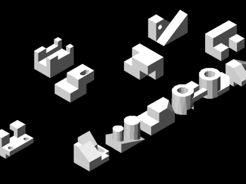 Random 3d objects in autocad 2006 2 3D Model