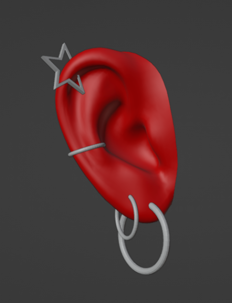 Evox Second Life Star Ohrringe – Ausgestattet mit UV-Karte 3D Modell .c4d .max .obj .3ds .fbx .stl .blend 