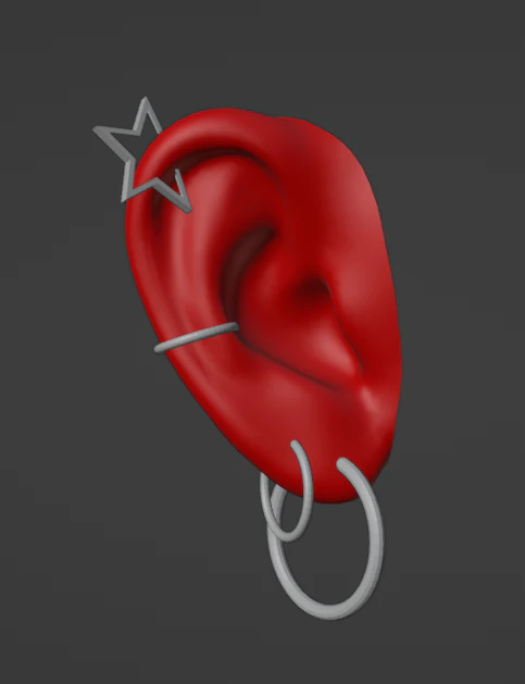 Evox Second Life Star Earrings - Equipped with UV map 3D Model .c4d .max .obj .3ds .fbx .stl .blend