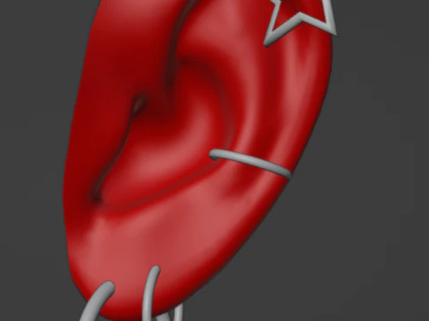 Evox Second Life Star Earrings - Equipped with UV map 3D Model