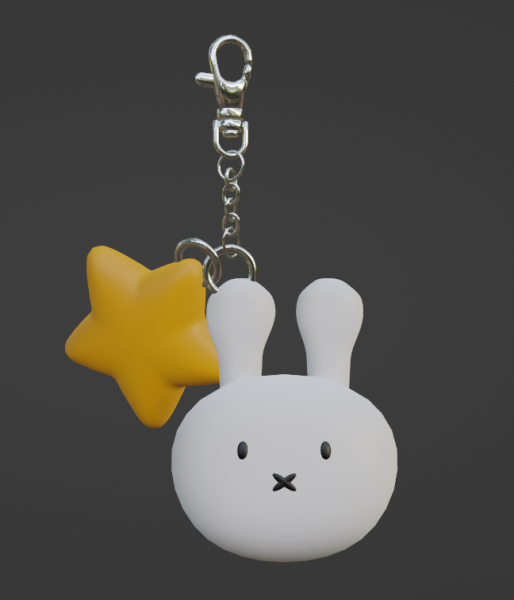 Брелок-кролик Evox Second Life - оснащений УФ-картою 3D Модель .c4d .max .obj .3ds .fbx .stl .blend 