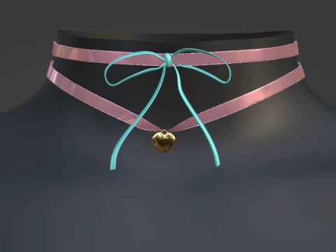 Gargantilla Coraz&oacute;n Legacy Meshbody Second Life - Equipado con mapa UV Modelo 3D